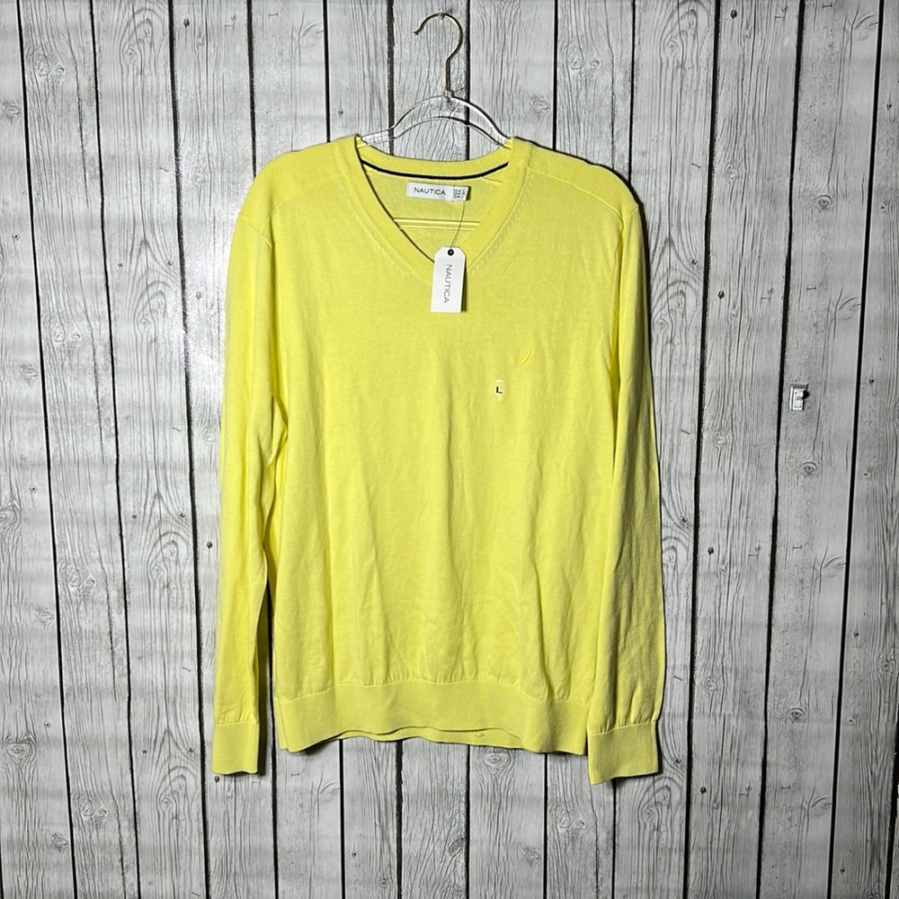 NAUTICA  yellow sweater size large